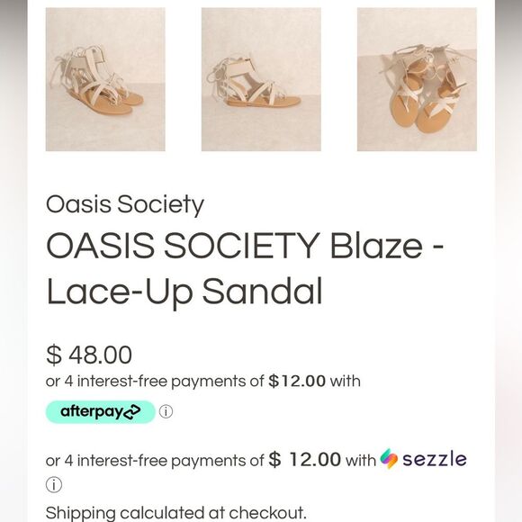 NWOT Oasis Society Blaze Lace Up Sandal in Brown Size 7.5 - Picture 10 of 11